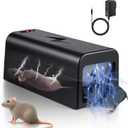 Electric Mouse Trap Indoor Rat Zapper Electronic Rat Trap Mouse Traps Indoor with Powerful Voltage Effectively Kills Mice and Rats in Home, Kitchen, Garage, Attic Humane & Safe (black)