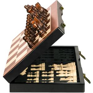 Magnetic Wooden Chess Set 15" Unique Chess Board Game with Chess Pieces Storage Slots, Tournament Portable Folding Travel Chess Sets for Kids Adults Beginner and Pros, 2 Extra Queens Magnetic Wooden Chess Set 15" Unique Chess Board Game with Chess Pieces Storage Slots, Tournament Portable Folding Travel Chess Sets for Kids Adults Beginner and Pros, 2 Extra Queens