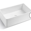 Kingsman Hardware Fireclay Drop-in or undermount 30-in x 18-in Fireclay Single bowl Kitchen Sink