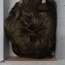 REECHO Hair Topper, Short Wiglet Hair Topper for Women with Thinning Large Coverage Synthetic Top Crown Hairpiece for Women - Medium Brown