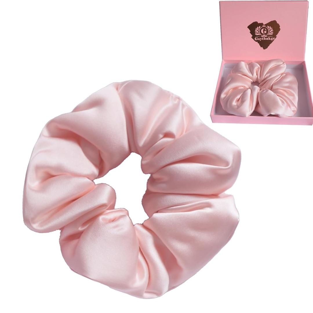 2 x Hair Tie, Mulberry Silk-Scrunchies Large Scrunchie Satin Oversized Silk Thick Elastic Hair Ties Jumbo Hair Scrunchies, Women Girl Elastics Ponytail Holder