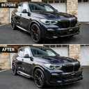Front Bumper Lip Compatible with 2019-23 BMW X5 G05 M Sport Package | Front Lip Splitter Spoiler Fits M Sport Package Only GT-Style Protector Air Dam Body Kit Exterior Accessories Glossy Black