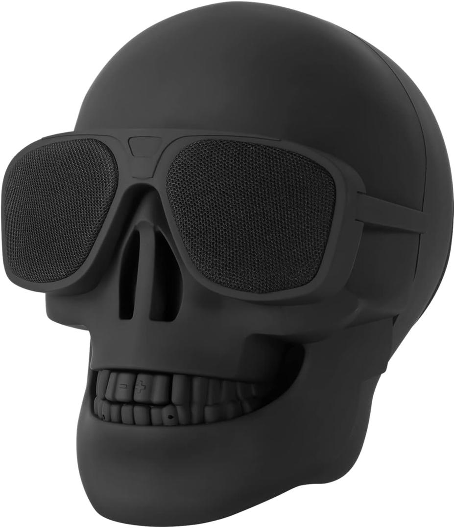 Skull Speaker Wireless Portable Unique Skeleton Bluetooth Speakers Halloween Decorations for Gift Party Supports TF/USB Drive/AUX
