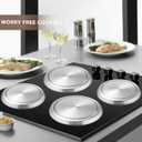 Stove Eye Covers Set of 4, Electric Stove Covers, Stainless Steel Stove Gap Covers Cooker, 2 Pcs 8.2 Inch and 2 Pcs 6.3 Inch Stove Top Covers for Electric Stove