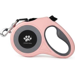 16 ft Retractable Dog Leash for Extra Large Dogs up to 130 lbs, Tangle-Free Nylon Tape, Pink Dan24 XL