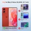 for Moto G Stylus 5G 2024 Case,Liquid Silicone Upgrade [Soft Anti-Scratch Microfiber Lining][2 HD Screen Protector][Full Camera Protection] Shockproof Phone Case for G Stylus 5G 2024 6.7 inch -Black