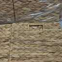 12x12in Storage Baskets Set of 4 Water Hyacinth Baskets,Foldable Handwoven Storage Cubes,Wicker Cube Baskets Laundry Organizer Totes for Home