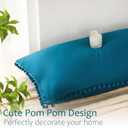 Move Over Teal Pom Poms Pillowcases, Standard Queen Pillow Cases Set of 2, 100% Washed Microfiber,Teal Blue Ball Fringe Pillow Cover, 2 Pack (Queen, Teal)