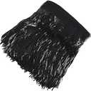 10 Yards Sparkly Sequined Tassel Ribbon Sequins Fringe Trim Spangle Paillette Lace Fabric for Upholstery Sewing Curtain Pillow Home Decor Party Dress Stage Costume Embellishment (Black)
