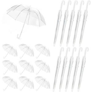 10 Pcs Clear Umbrellas Wedding bulk, Transparent Umbrellas, Windproof Large Clear Umbrella for Outdoor Events, Wedding Supplies