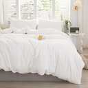 LIFETOWN 100% Jersey Knit Cotton Duvet Cover Set T-Shirt Feel Bedding Set Ultra Soft Wrinkle-Free (Off White, King)