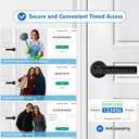 MSR X6 Fingerprint Door Lock,6-in-1 Smart Fingerprint Door Knob,Keypad Keyless Entry Door Lock with Handle,App Control,for Bedroom Home Office Apartment