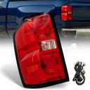 VPIMOZO Rear Tail Light Assembly Compatible With 2014-2015 Chevy Silverado 1500 2500HD 3500HD 2015 Sierra 3500HD Left Driver Side With Bulb&Harness Replacement GM2800261 GM2801261