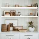 QEEIG Floating Shelves for Wall 55.1" Extra Long - Wall Mounted Shelf Bathroom Kitchen Living Room Bedroom Farmhouse Home Decor Display Bookshelf Large 55.1 x 9.3 inch Set of 2, White (008-140W)