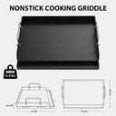 Utheer 17" x 13" Nano-Ceramic Nonstick Griddle for Gas & Charcoal Grills Universal Flat Top Griddle with Grease Groove/Reinforced Ridges/High Sidewalls, Perfect for Healthy Cooking,Parties & Camping