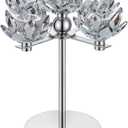 9" Tall Crystal Candle Holders Lotus Candelabras Silver Arch Candlestick, Centerpiece Table, Home Hecor for Wedding, Dinning Room, Coffee Table, Kitchen, Living Room (5 Arms, Taper Candle)