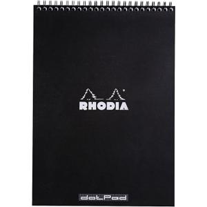 Rhodia Wirebound Notepad, A4, Dot - Black (185039C)