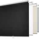 ChrisDowa Cordless Free-Stop100% Blackout Blinds for Windows, Roller Windows Shades with Thermal Insulated, UV Protection Fabric for Living Room, Office and Home. Easy to Install.Black,55" W X 72" H