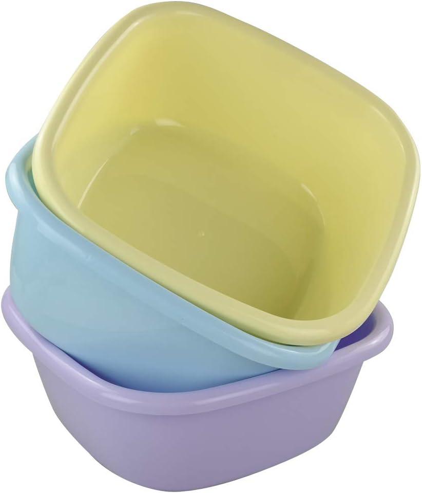 12 Quart Wash Basin, Colored Dish Pan Tubs, 3 Packs