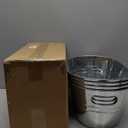 4 Pack Galvanized Tub Ice Bucket, 3 Gallon Large Metal Drink Buckets for Parties & Bars, Beer Beverage Tub with Carry Handles for Champagne, Cocktails, Wine Cooling, Mimosa Supplies