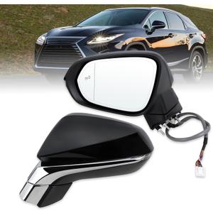 Left Driver Side Mirror Compatible With 2016-2022 Lexus RX350 RX450h 2018-2022 RX350L RX450hL With Power Folding Heated Blind Spot Turn Signal Mirror Memory Black Replace#87940-0E251 (15Pins) Left Driver Side Mirror Compatible With 2016-2022 Lexus RX350 RX450h 2018-2022 RX350L RX450hL With Power Folding Heated Blind Spot Turn Signal Mirror Memory Black Replace#87940-0E251 (15Pins)