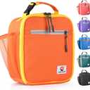 CaCTOUR Lunch Box Kids,Premium Insulated Lunch Bag for Girls Boys,Soft Bag Mini Cooler Back to School Thermal Reusable Lunch Bag for Work School Picnic (Orange)