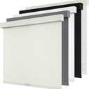 Blackout Roller Shades Cordless Blinds for Windows, Free-Stop Shades with Valance, Thermal Insulated Linen Fabric UV Protection Natural Woven Cream Blinds for Home and Office Ivory 51" W x 72" H