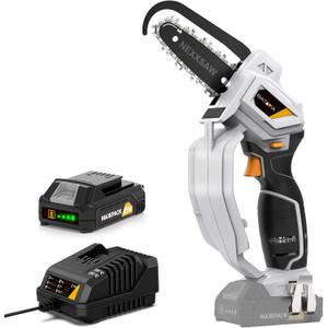 Mini Chainsaw, BATAVIA Electric Chainsaw Cordless with Security Lock, Portable Handheld Chain Saw for Wood Cutting Tree Trimming DIY Projects Gardening Camping