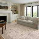 Loloi Teagan Collection TEA-03 Ivory/Sand 7'-11" x 10'-6" Area Rug, Large, Soft Neutral Rug, High-Traffic for Living Room, Bedroom, Home Office, Dining Area