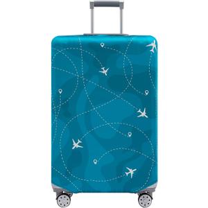 Travelkin Luggage Cover Washable Suitcase Cover Suitcase Protector Anti-scratch Suitcase cover Fits 18-32 Inch Luggage (2-Air Line BLUE)