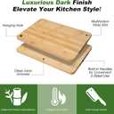 Bamboo Cutting Board Set of 3 for Kitchen, Chopping Boards with Juice Groove & Built-in Handles, Perfect for Meat, Vegetables, Fruits, Kitchen Gift for Home Cooks & Chef