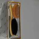 100% Boar Bristle Hair Brush for Women Set by Belula (L Size). Soft Natural Bristles for Thin and Fine Hair. Wooden Comb, Travel Bag and Spa Headband Included!