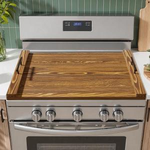 Wooden Stove Top Cover: Noodle Board Stove Cover for Electric and Gas Stove, Farmhouse Kitchen Counter Organizer, Charcuterie Board and Serving Tray with Handles, 30" x 22" x 0.6"