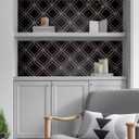 Heroad Peel and Stick Wallpaper Black and White Contact Paper Black Geometric Modern Wall Paper for Nursery Room Bedroom Bathroom Cabinets Vinyl Roll Self-Adhesive Waterproof 17.3 x 197