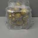 JORNOY Christmas Tree Ornaments Set, 47 Pack Assorted Shatterproof Hanging Balls Decorations, Plastic Bulbs Bulk with Lanyard for Home Holiday Party Decor, 3-Sizes (Gold)