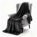 SNZ Luxury Flannel Throw Blanket for Couch 51x71 Inches - Ultra Soft Fleece Blankets & Throws for Bed, Camping, Office - All Season Cozy Plush Blanket for Adults, Men, Kids, Black