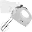OVENTE 5-Speed Electric Hand Mixer with Stainless Steel Mixing Whisk, Snap-On Storage Case, Portable & Lightweight 150W Motor, Compact Handheld Mixer for Baking, Blending or Cooking, White HM151W