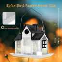 Solar Bird Feeders House for Outdoors Hanging, 7LBS Large Capacity Metal Wild Bird Feeder Squirrel Proof for Outside with Water Cup, Cardinal Birdfeeder Birdhouses Gift for Bird Lovers (White)