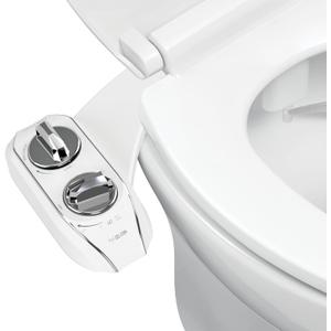 LUXE Bidet NEO 120 Plus - Patented Bidet Attachment for Toilet Seat, Innovative Hinges to Clean, Slide-in Easy Install, Advanced 360 Self-Clean, Single Nozzle, Rear Wash (Chrome)