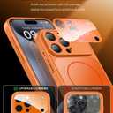 TOBOVON for iPhone 15 Pro Max Case with Camera Lens Protector, Compatible with MagSafe, Slim Matte Magnetic Shockproof Phone Cover for iPhone15 ProMax, Orange