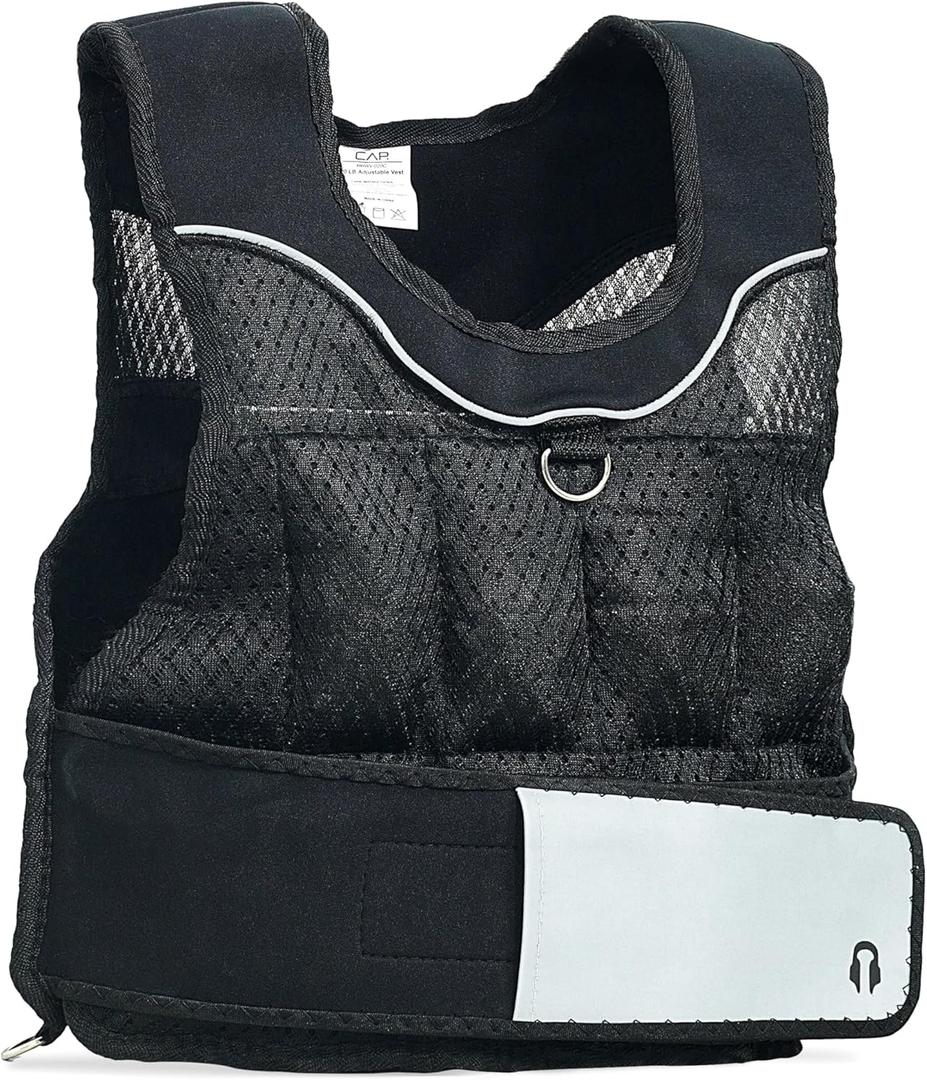 CAP Barbell (HHWV-CB020C) Adjustable Weighted Vest, 20-Pound, 20 Pound, Black