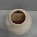 Ceramic Flower Vase Home Decor, 6.2 inch Farmhouse Rustic Vintage Decorative Vases, Pottery Terracotta Boho Flowers Vases for Dining Table, Living Room, Shelf, Kitchen, Bedroom (6.2"-White)