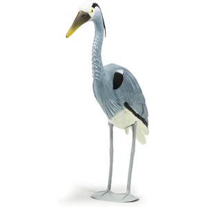 Aquascape Blue Heron Decoy, Tall Garden Pond Bird Deterrent with Mounting Stake, 81030