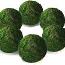 Qingbei Rina Large Green Moss Balls Decorative(4"-Set of 6), 4 Inch Decorative Moss Ball for Bowls, Vase Filler Bowl Fillers for Centerpiece, Handmade Natural Moss Balls,Wedding Party Home Decor