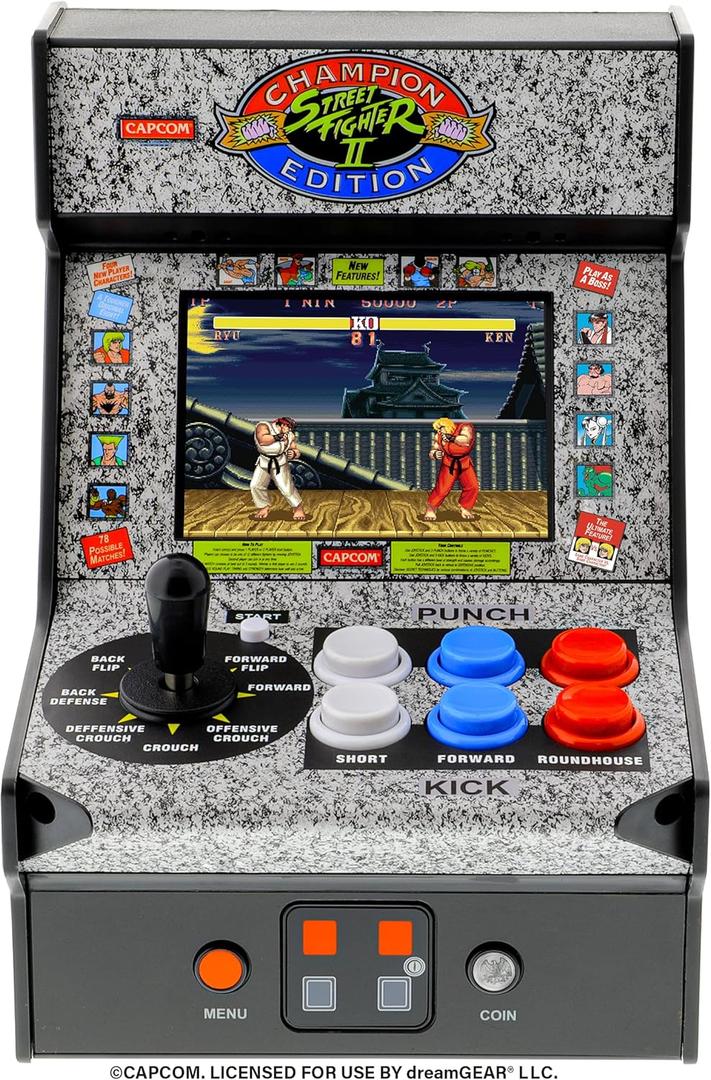 MY ARCADE Street Fighter 2 Champion Edition Micro Player-Fully Playable, Includes CO/ Vs Link for Multiplayer Action, 7.5 Inch Collectible