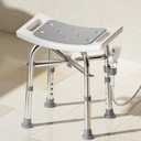 Shower Chair for Inside Shower, FSA/HSA Eligible 350lbs Heavy-Duty Bath Stool with Reinforced Crossbar, Padded Tub Seat, Adjustable Height for Elderly Disabled, Tool-Free Assembly, Rectangular