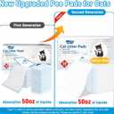 50 Count Cat Pad Refills Super Absorbent Pee Pads for Cats Enhanced Odor Control with Light Scent 16.9" x 11.4" Compatible with Tidy Cats Breeze Litter System