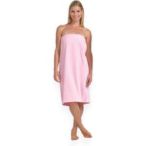 Boca Terry Womens Spa Wrap - 100% Cotton Spa, Shower, Bath and Gym Towel w Snaps, Towel Wrap for Women, Pink, Medium/Large