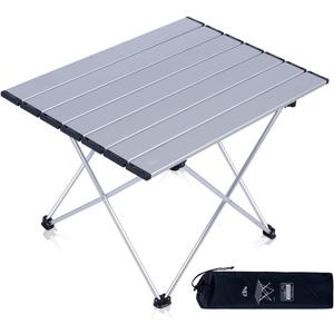 iClimb Ultralight Compact Camping Folding Table with Carry Bag (Silver - L), Large