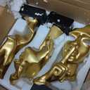 3 Pcs Thinker Statue, Silence is Gold Abstract Art Figurine, No Hear No See No Speak Modern Home Resin Sculptures Decorative Objects Decor for Home Office Bookshelf Desktop(Gold), A-41